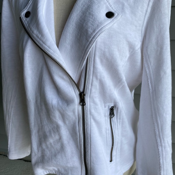 White terry biker style jacket - Picture 3 of 13